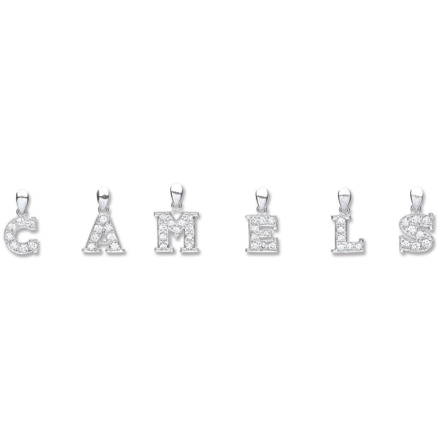 Sterling Silver Cubic Zirconia Initial Pendant