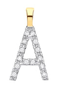 9ct Yellow Gold 0.05ct Diamond A Initial