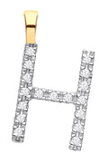 9ct Yellow Gold 0.05ct Diamond H Initial