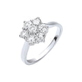 18ct White Gold 7 Stones 1.00ctw Cluster Diamond Ring