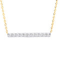 9ct Yellow Gold 0.20ct Diamond Bar Necklace (chain 17")