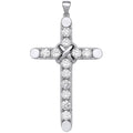 Large Sterling Silver Claw Set Cubic Zirconias Cross