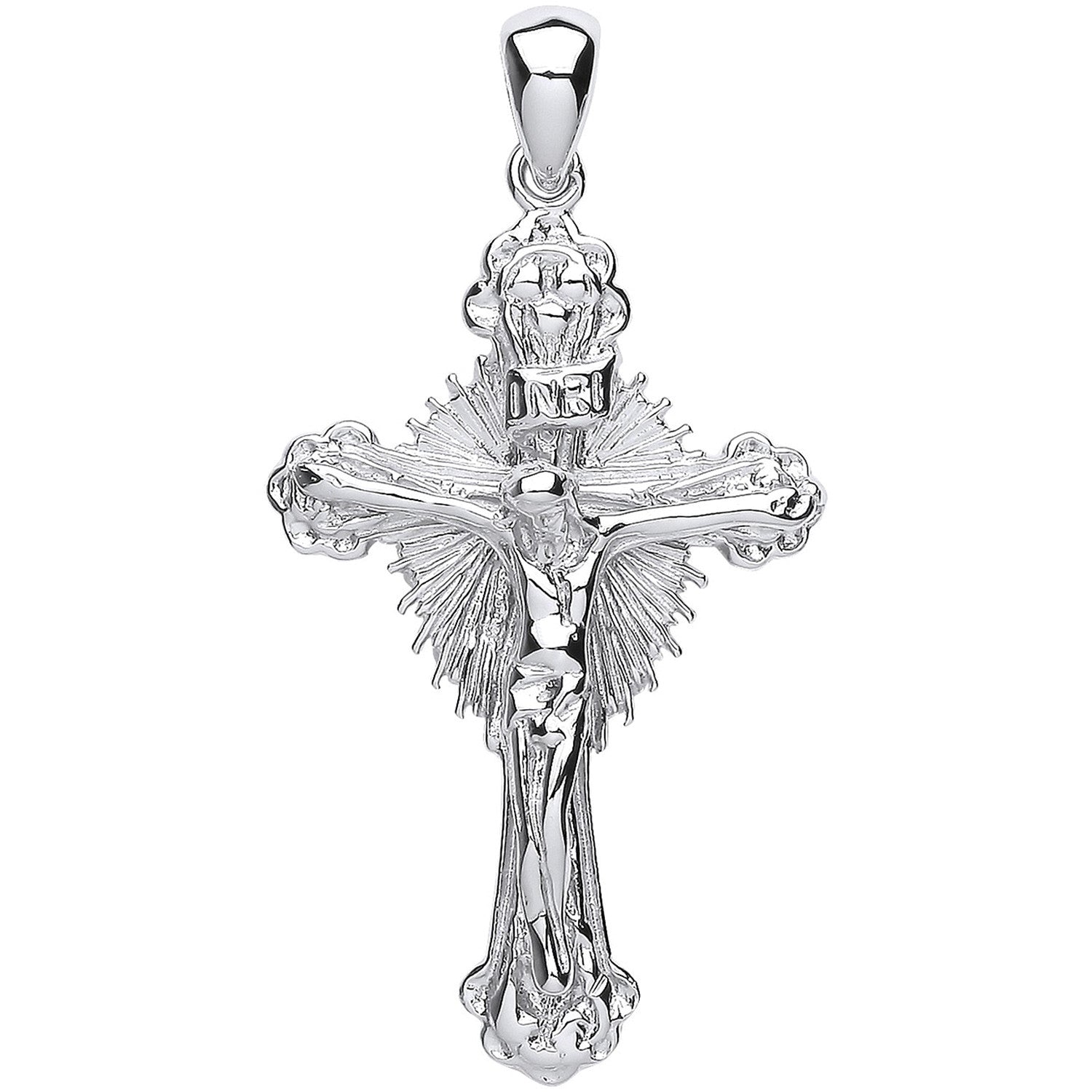 Sterling Silver Sunburst Crucifix