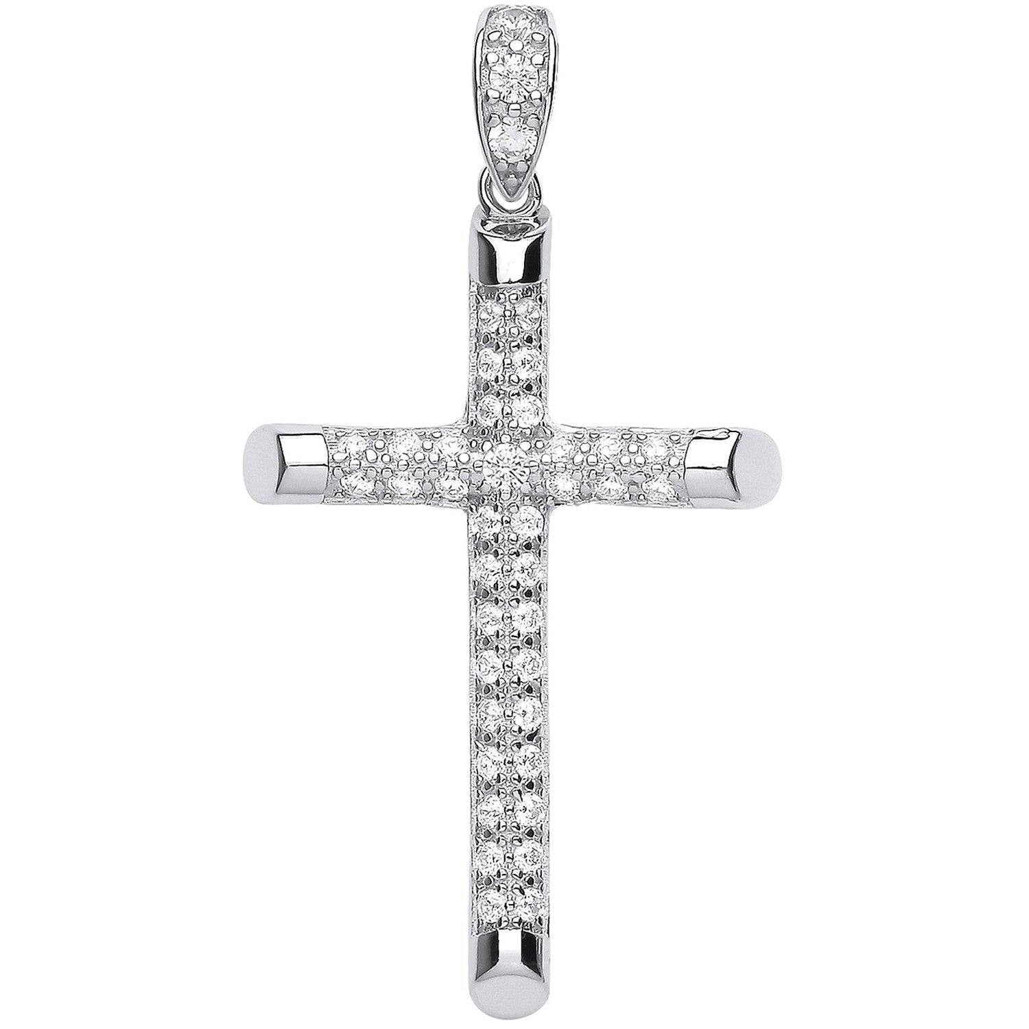 Sterling Silver Large Cubic Zirconia Cross