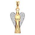 9ct Yellow Gold Large Cubic Zirconia Angel Pendant