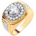 9ct Yellow Gold 8.0mm Cubic Zirconia Fancy Ring