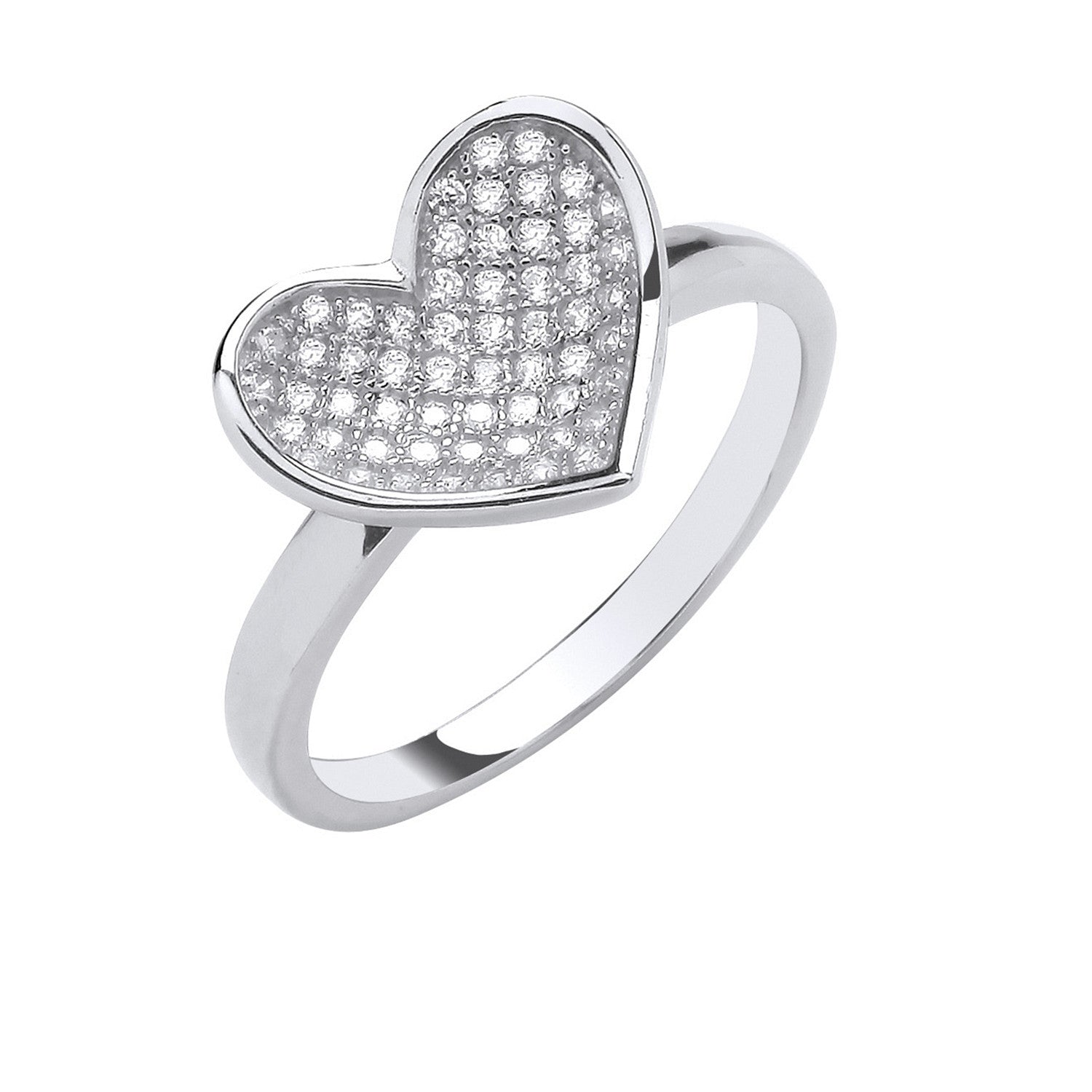 Sterling Silver Cubic Zirconia Heart Ring