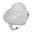 Sterling Silver Large Cubic Zirconia Heart Ring