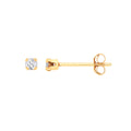9ct Yellow Gold 2mm Claw Set Crystal Studs