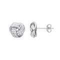 Sterling Silver Cubic Zirconia Knot Stud Earrings