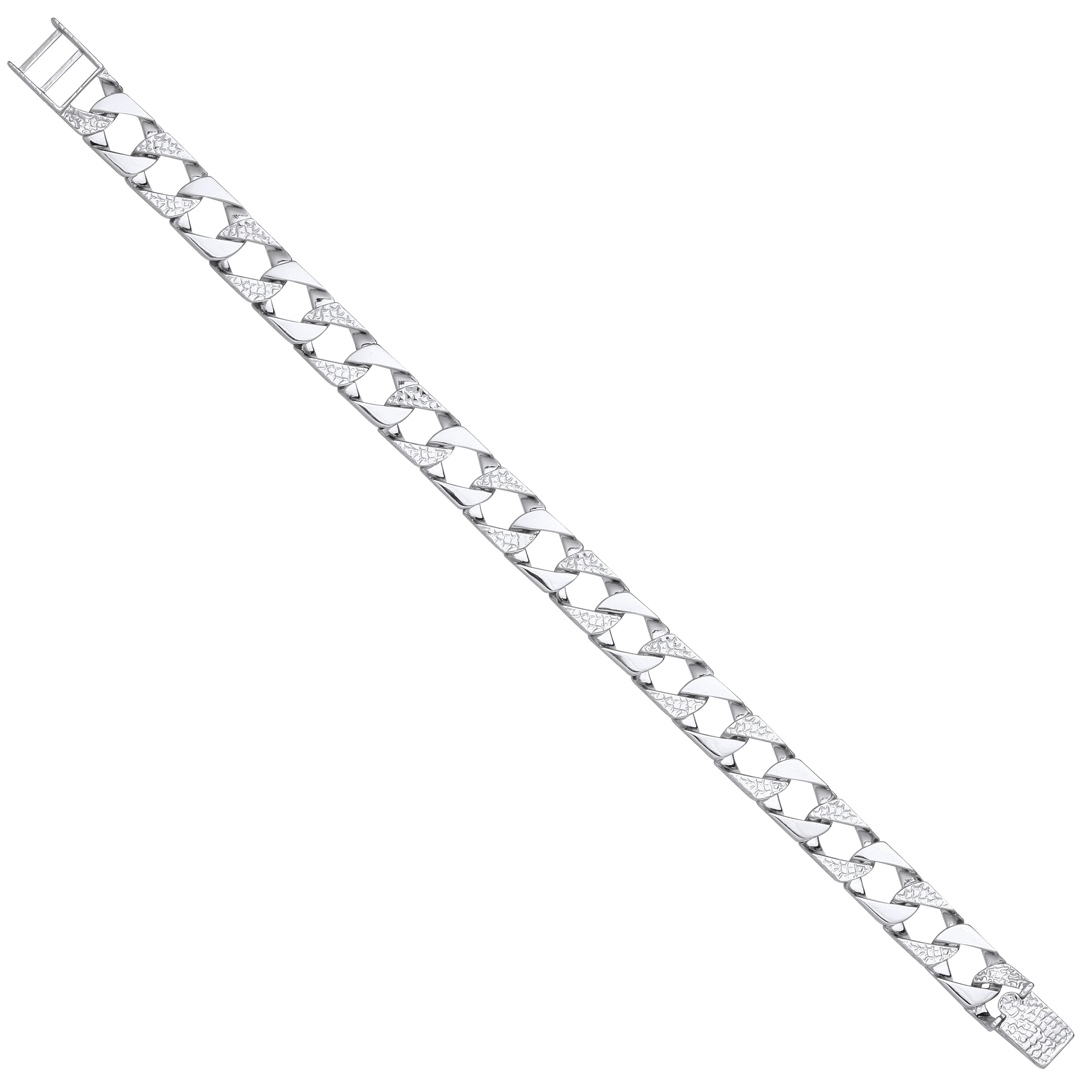 Sterling Silver 10mm Plain & Patterned Cast Bracelet