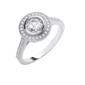 Sterling Silver Rubover Halo Style Ring