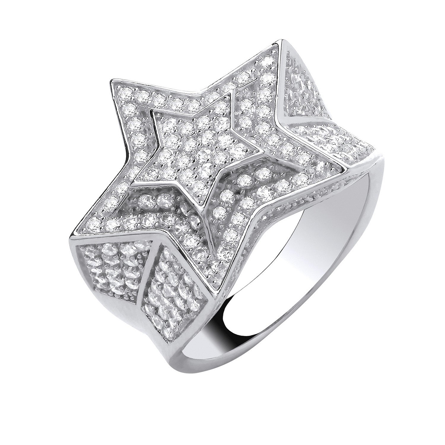Sterling Silver 3D Star Ring