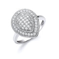 Sterling Silver Cluster Teardrop Shape Cubic Zirconia's Ring