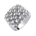 Sterling Silver 5 Row Keeper, Woven Back Ring
