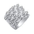 Sterling Silver 4 Row Keeper, Woven Back Large Ring