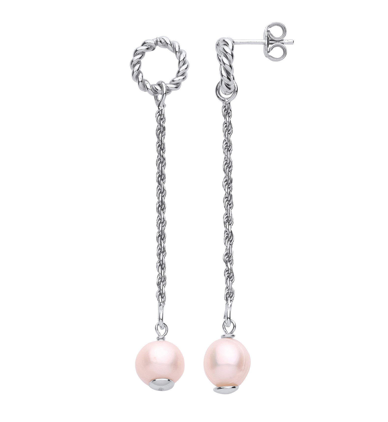 Sterling Silver with Pearl Drop Earrings
