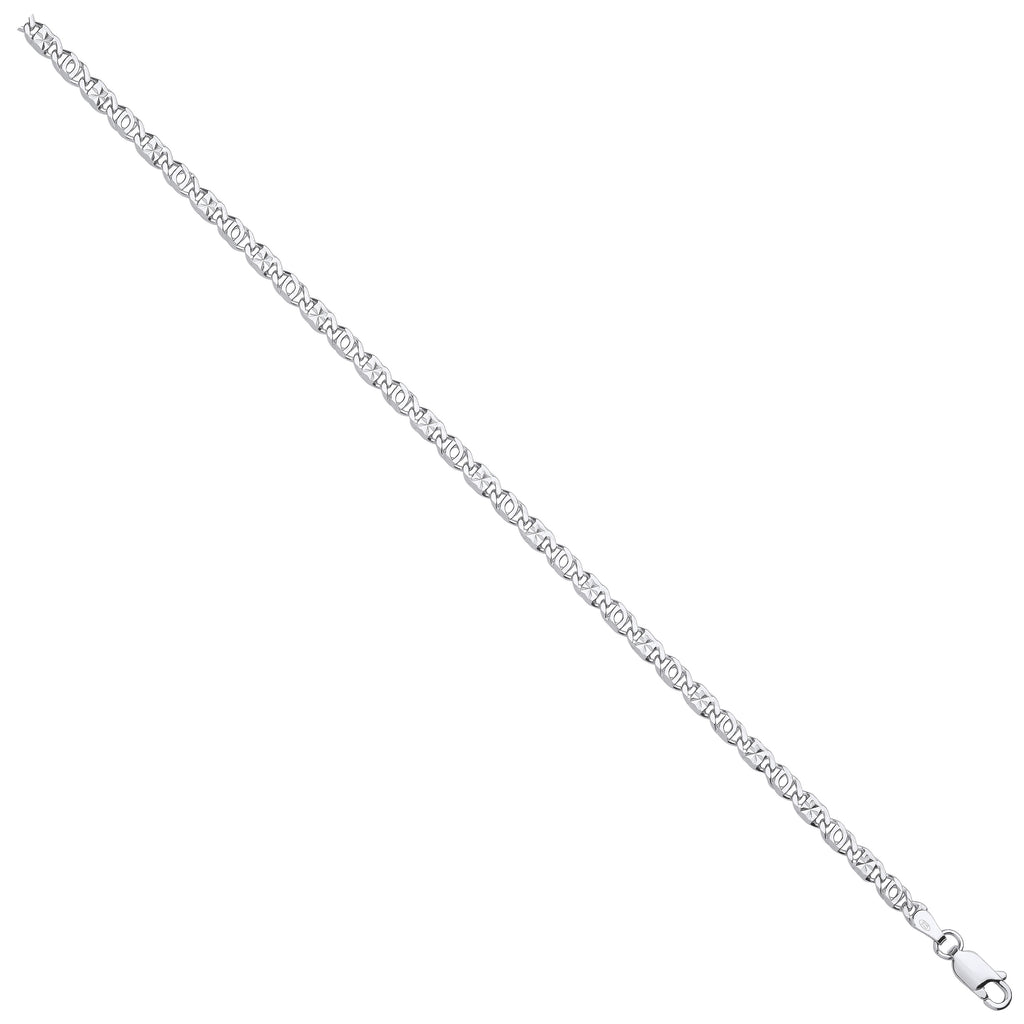 Sterling Silver 3.7mm Anchor Chain with Star Stamp