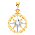 9ct Yellow White Gold Compass Pendant