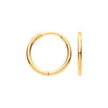 9ct Yellow Gold 14mm Plain Hinged Huggies