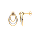 9ct White Yellow Gold Graduated Oval Drop Earrings
