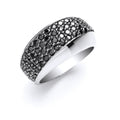 Sterling Silver Dome Black Cubic Zirconia Ring