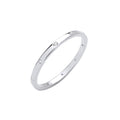 Sterling Silver Cubic Zirconias Court Shape 2mm Wedding Band