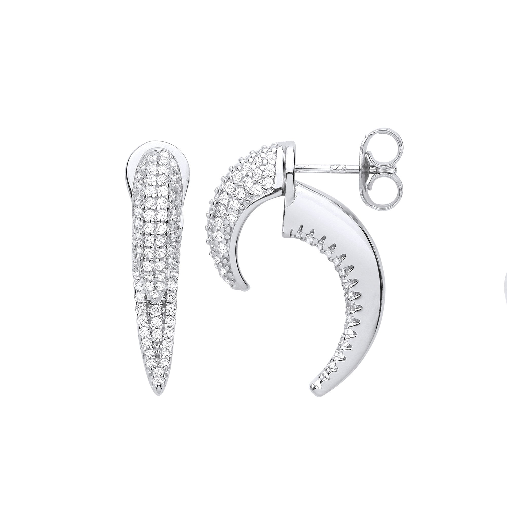Sterling Silver Cubic Zirconia Talon Earrings