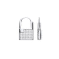 Sterling Silver Cubic Zirconia Padlock Drop Earrings