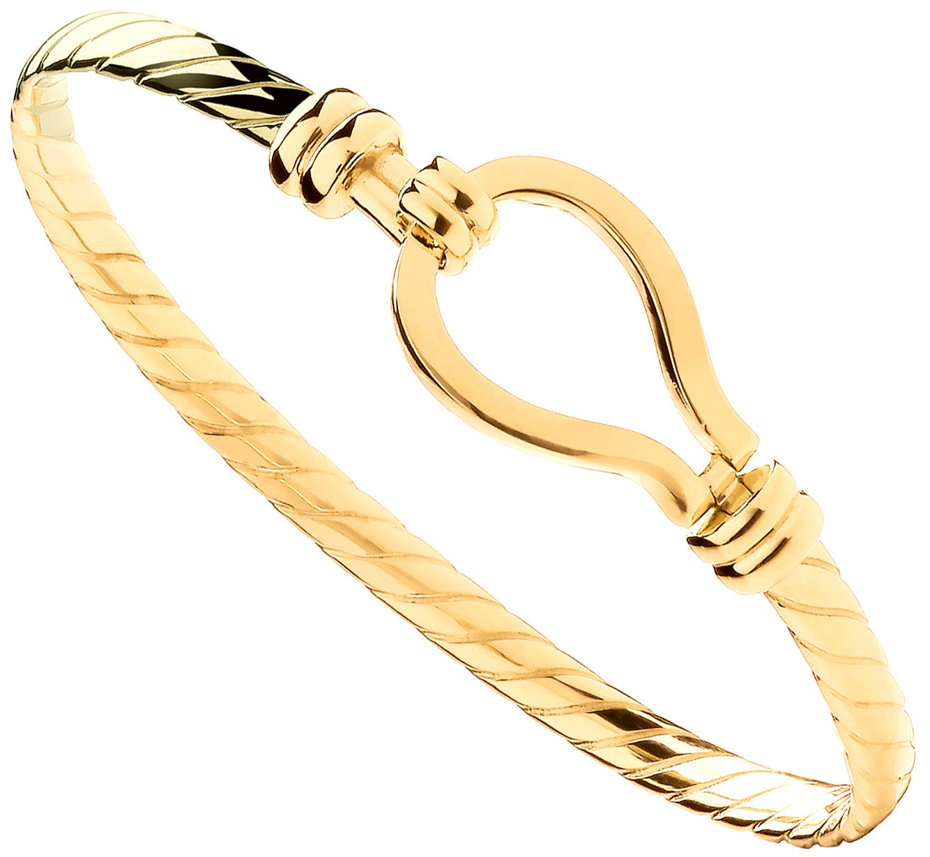 9ct Yellow Gold Hook Ladies 4mm Bangle