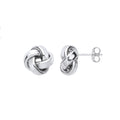 Sterling Silver 3mm Tube Stud Knot Earrings