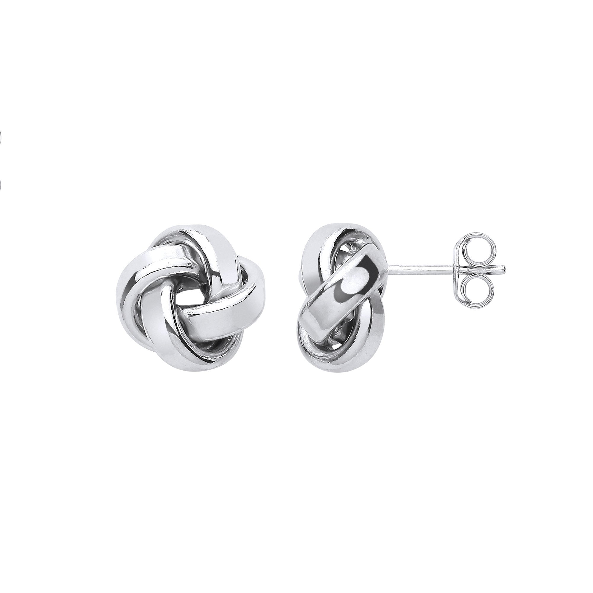 Sterling Silver 3mm Tube Stud Knot Earrings