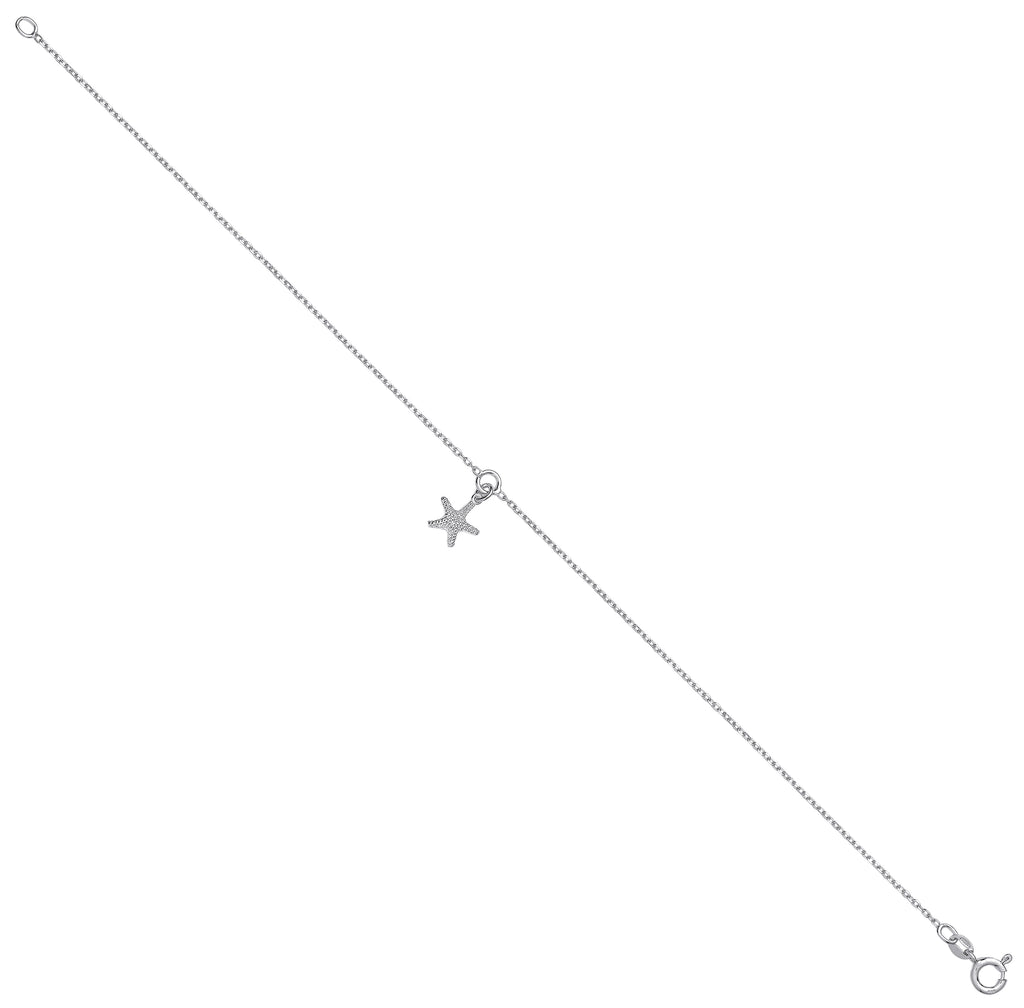 Sterling Silver Starfish Anklet