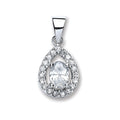 Sterling Silver Pear Shape Cubic Zirconia Pendant