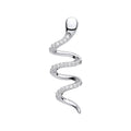 Sterling Silver Snake Cubic Zirconia Drop Pendant