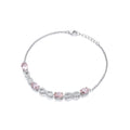 Morganite Oval Cubic Zirconias Infinity Ladies Sterling Silver Bracelet