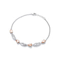 Champagne & Clear Cubic Zirconias Ladies Sterling Silver Bracelet
