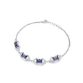 Tanzanite & Clear Cubic Zirconias Ladies Sterling Silver Bracelet