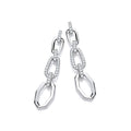 Hollow Links Cubic Zirconia Drop Earrings