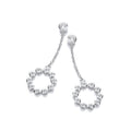 Rubover Cubic Zirconias Circle of Life Chain Drop Earrings