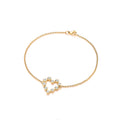 Yellow Gold Plated Sterling Silver Heart Rubover Cubic Zirconias Ladies Bracelet