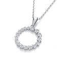 Graduated Cubic Zirconias Circle of Life Pendant with Chain