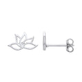 Sterling Silver Lotus Flower Stud Earrings