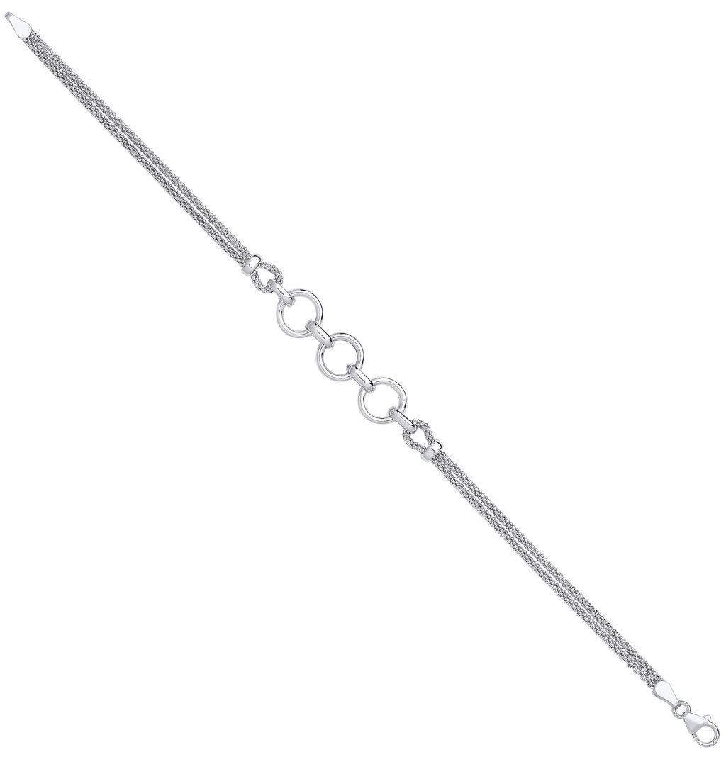 Sterling Silver Circles Ladies Bracelet
