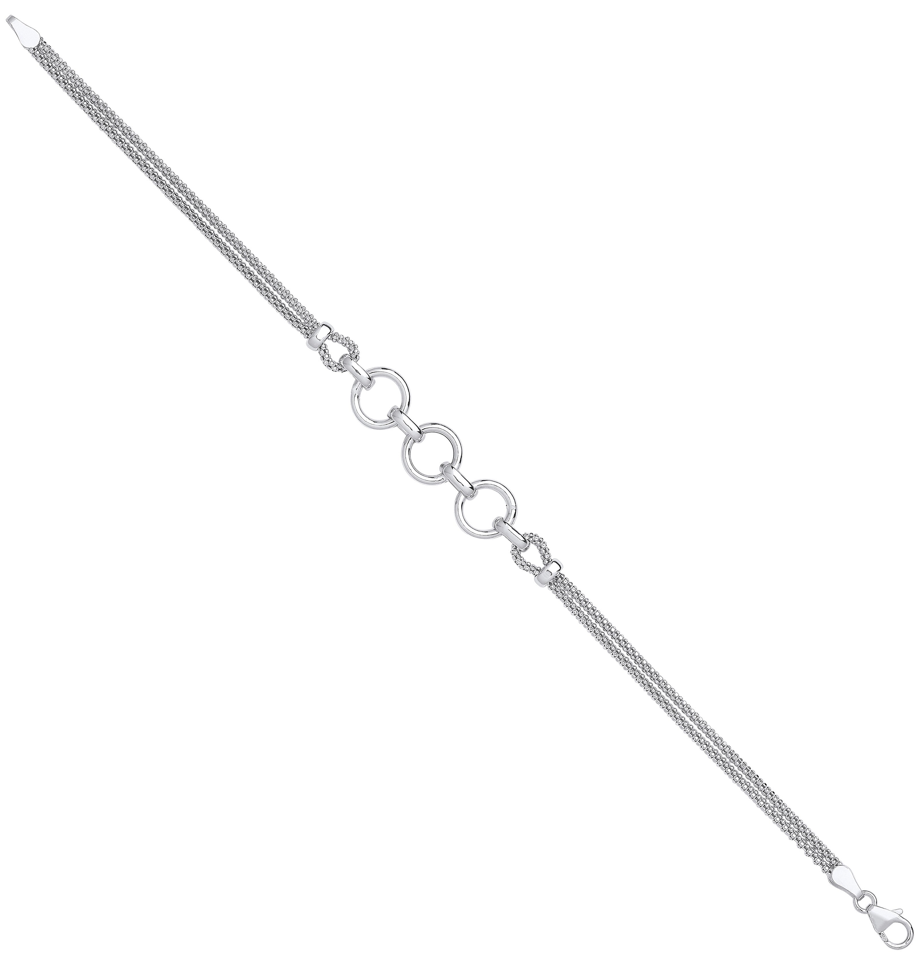 Sterling Silver Circles Ladies Bracelet
