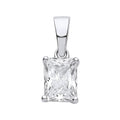 Sterling Silver Clear Cubic Zirconia Emerald Cut Pendant