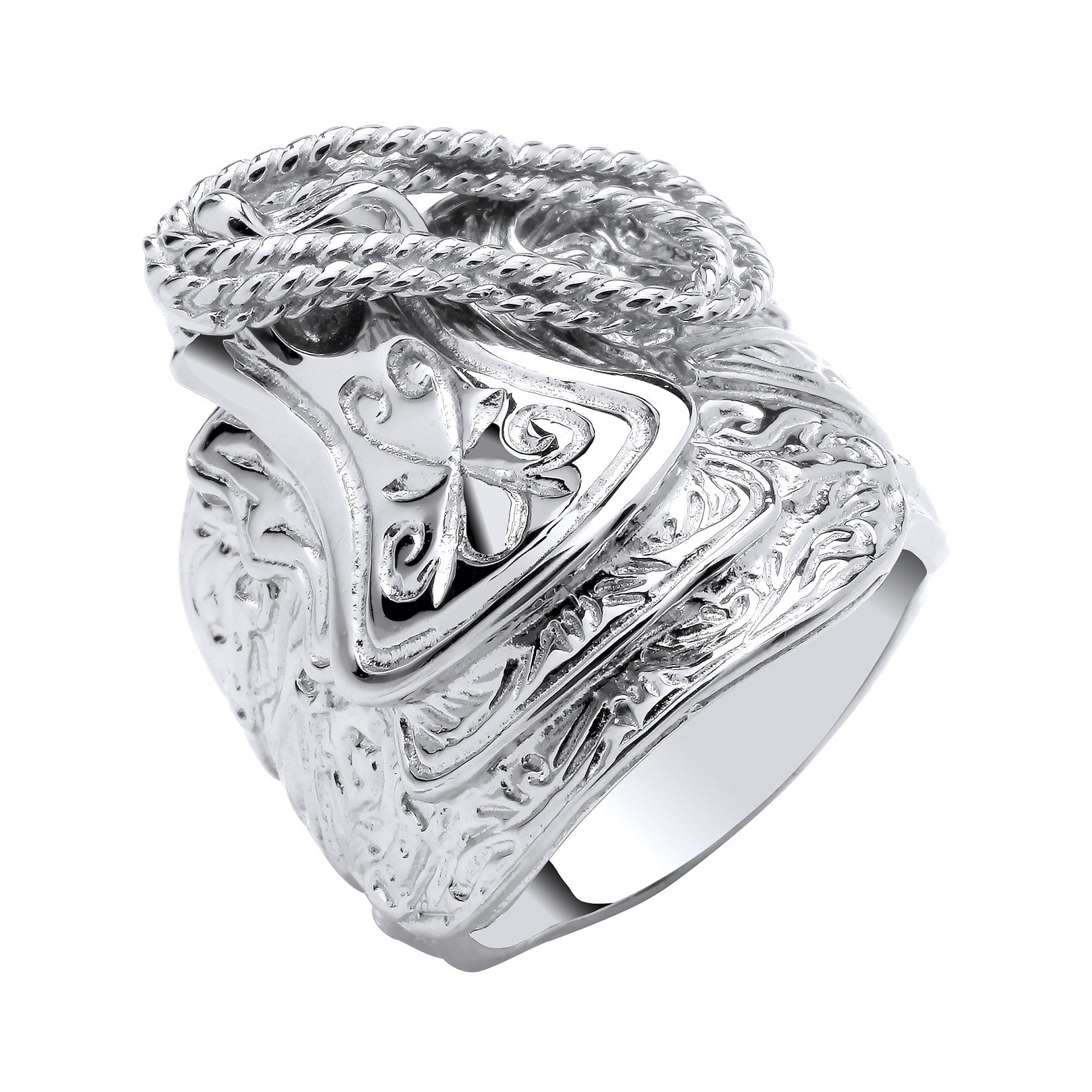 Sterling Silver Gents Large Saddle Ring