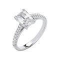 Sterling Silver Emerald Cubic Zirconia Solitaire Ring