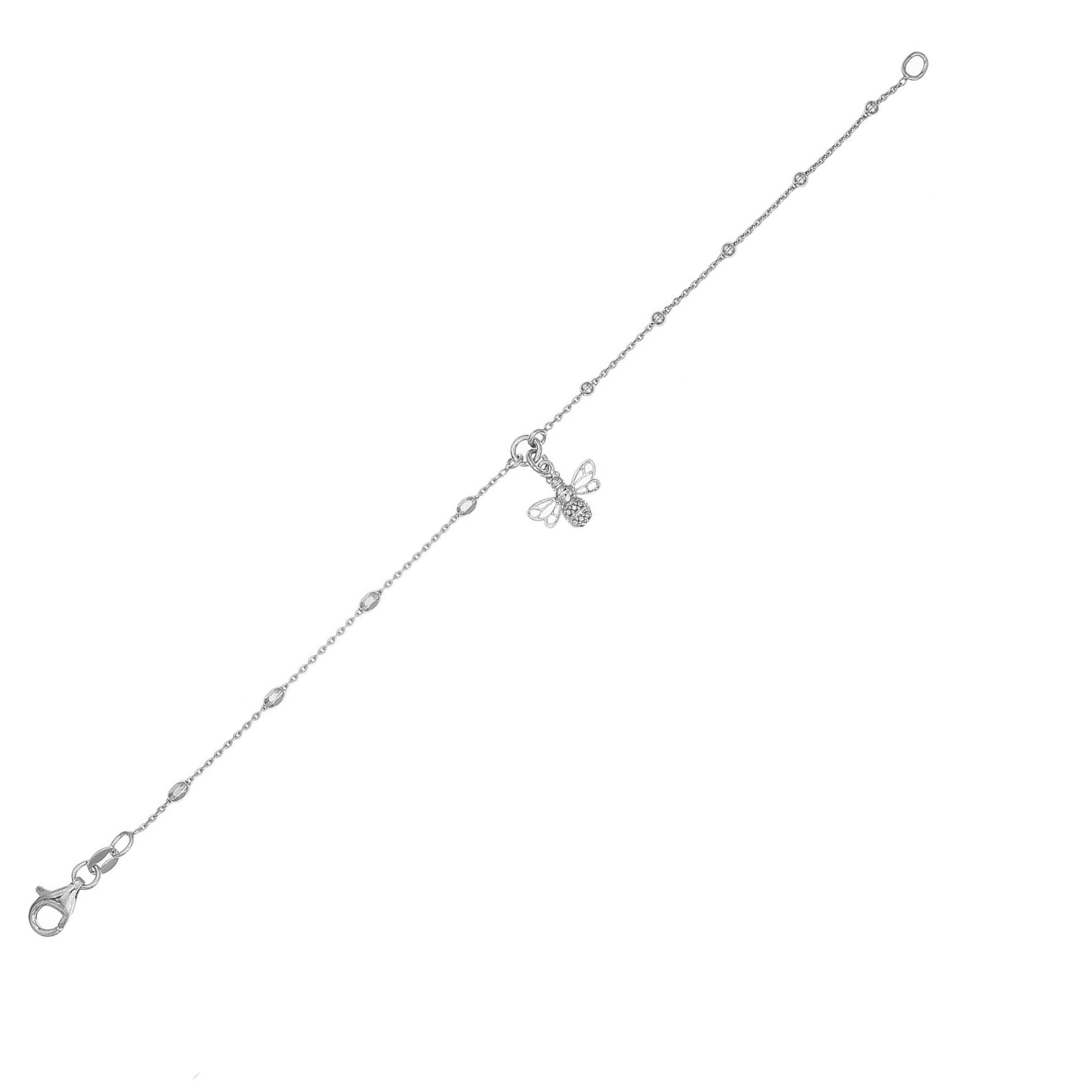 Sterling Silver Bumble Bee Anklet