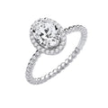 Sterling Silver Oval Cubic Zirconia Solitaire Ring